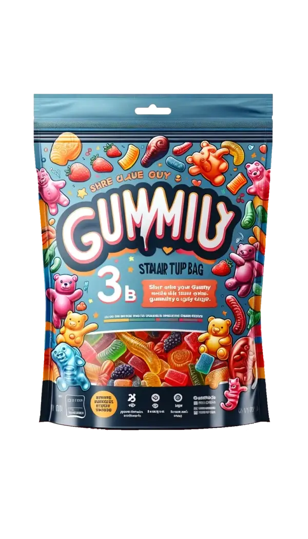 3lbs of vegan gummies in a pouch